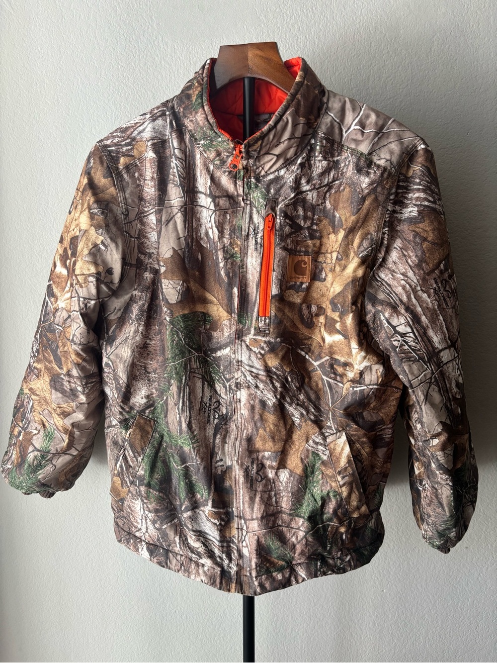 Carhartt Camouflage Jacket with Orange Lining